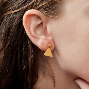 triangle gold earring