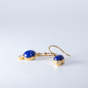 Gold Blue Ear Ring